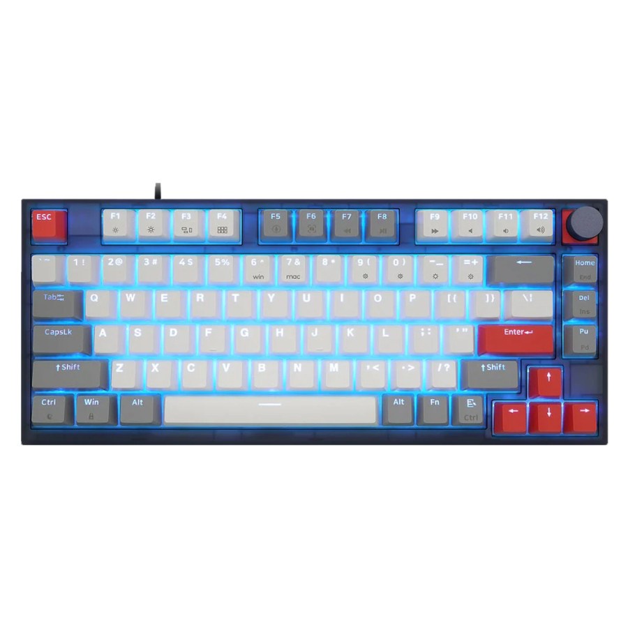 Skyloong GK75 Glacier Gray White Red Mechanical Gaming Keyboard