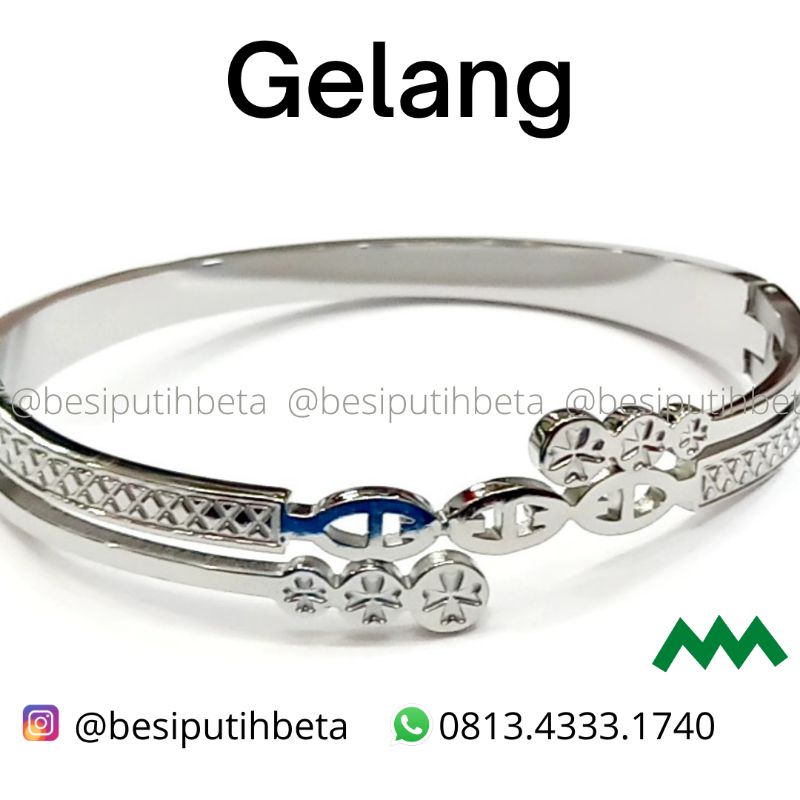 Gelang Tangan Besi Putih asli /gelang besi putih ambon