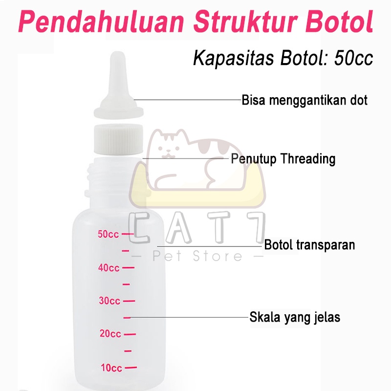 Botol Dot Kucing Botol Susu Kucing Dot Botol Susu Anjing 60ML Kitten Dot PREMIUM QUALTY