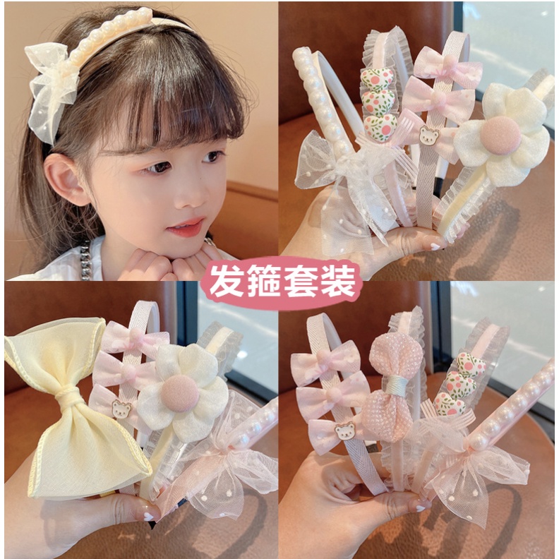 babyfit bando anak perempuan renda pita mutiara import yy-0313