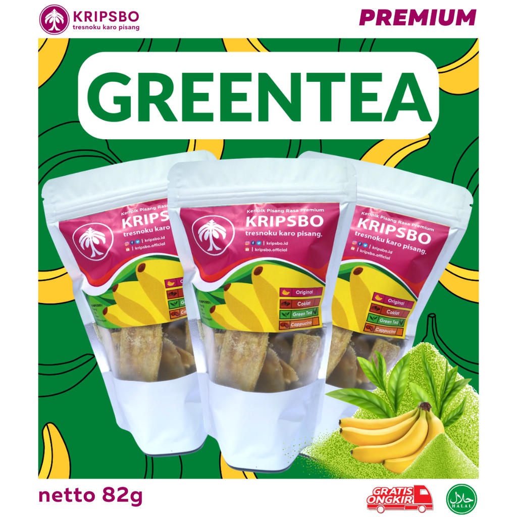 

KERIPIK PISANG RASA GREENTEA KRIPSBO - MURAH, ENAK, GAK PELIT BUMBU