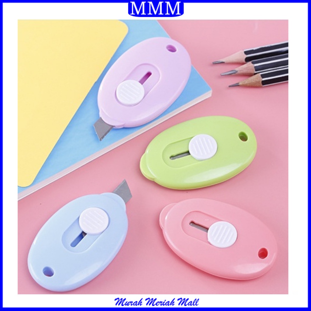 MMM Cutter Mini Portable Bentuk Oval Mini Cutter Wortel Polos Travel Kit Pemotong Kertas Paper Cutter Lucu
