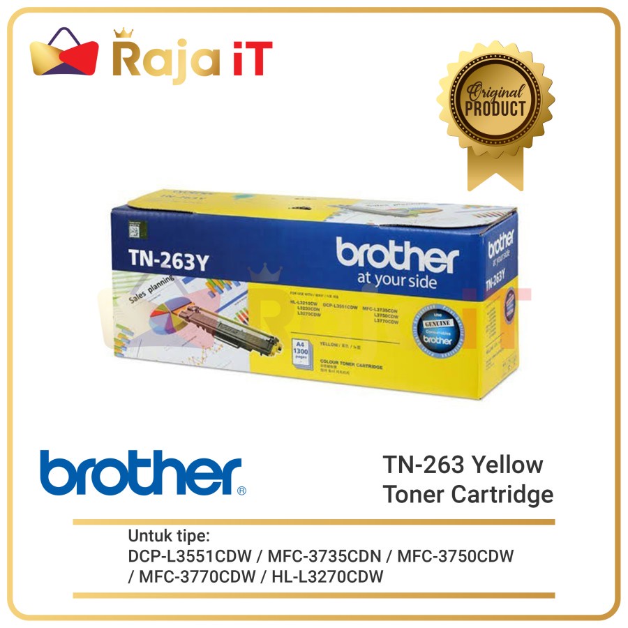 Brother Toner TN-263Y Yellow Original TN 263 Yellow