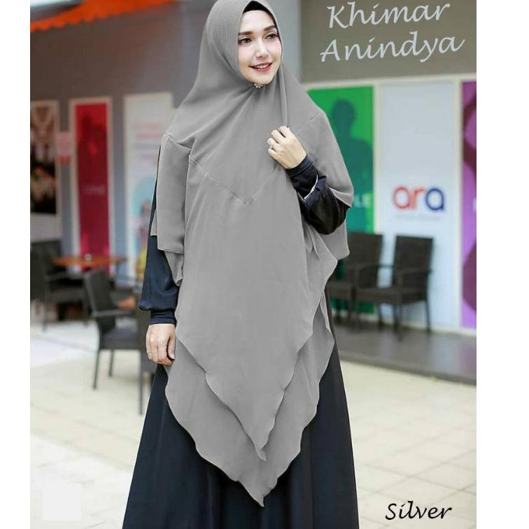HARGA TERMURAAH Jilbab Hijab Kerudung Bergo Khimar Instan Syari 2 Layer Anindya Ceruty Babydoll Jumb