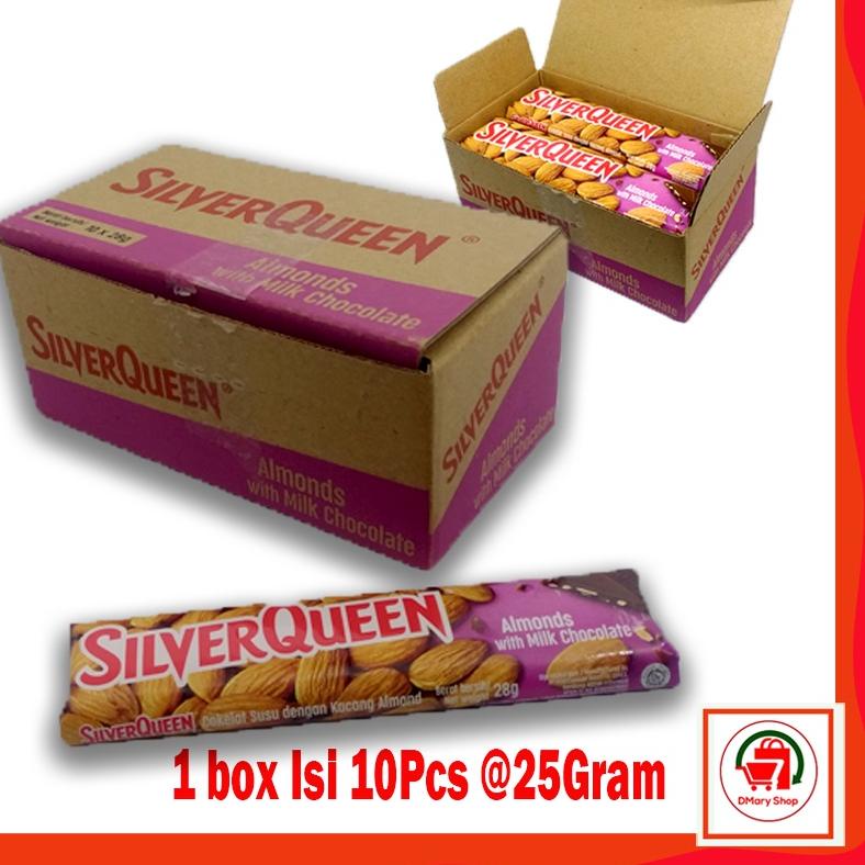 

☀ Silverqueen Almonds Cashews Milk Chocolate 1 Box Isi 10Pcs 250Gram ☪