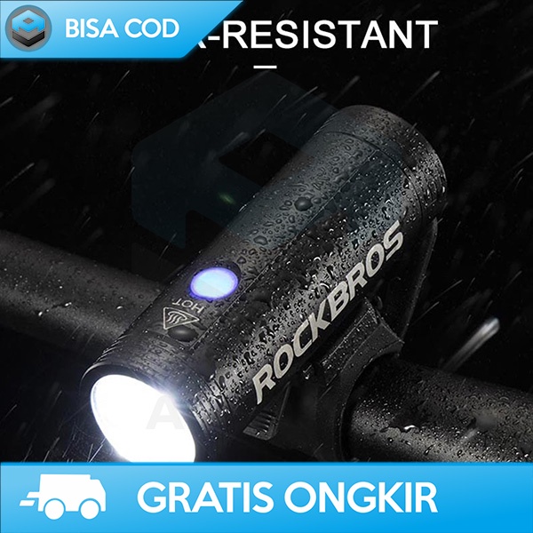 LAMPU DEPAN SEPEDA RECHARGEABLE 400 LUMENS 2000MAH WATERPROOF IPX3