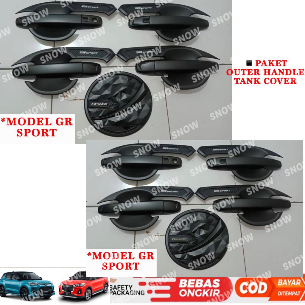 Paket Outer Handle Tank Cover Raize Rocky 2021 2023 2024 GR SPORT Hitam