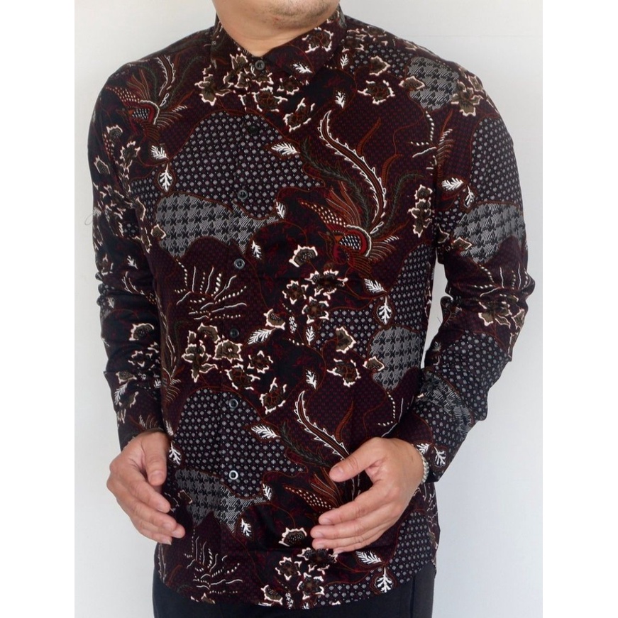 Baju Batik Pria Slimfit Kemeja Lengan Panjang Hem Slim Fit LBL 1955