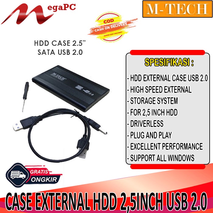 CASE External Hardisk 2,5&quot; SATA M-Tech USB 2.0