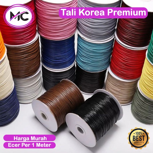 Tali Korea 1 mm 1,5 mm 2 mm 3 mm 5 mm Warna Tali Wax Waxed Glossy Bahan Membuat Gelang Kalung Kerajinan Tangan Anti Air