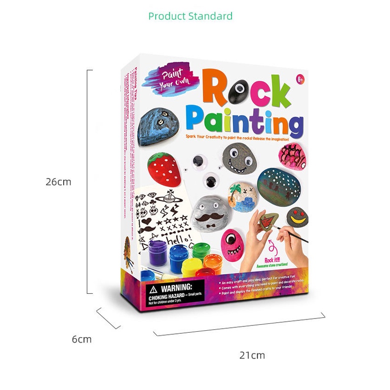 Mainan DIY Melukis 3D Stone Pet Painting Set Mainan Montessori Anak