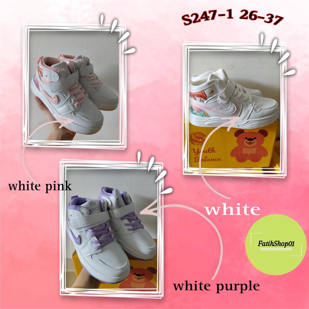 Sepatu  Kids perempuan  Import Youth Balance S247-1 (26-37) sepatu anak perempuan terbaru