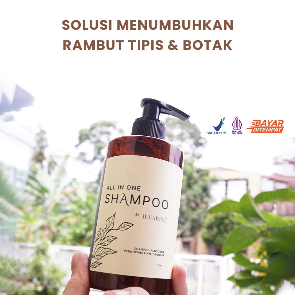 Shampo Shampoo Sampo Sampoo Penumbuh Penyubur Penebal Perawatan Pencegah Rambut Rontok Botak Ketombe Bercabang kering Uban Jevarine All In One Shampo Hair Care Treatment Ampuh Original BPOM