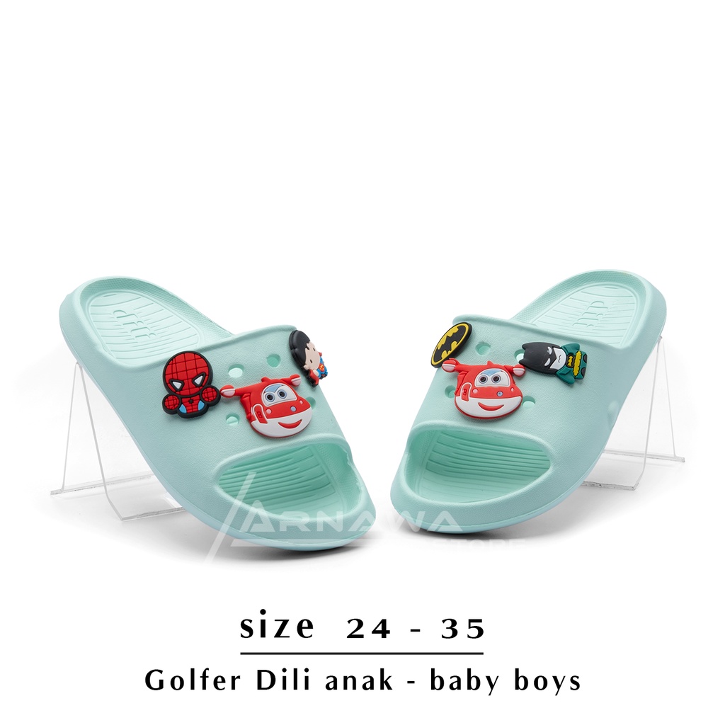 Arthand - Sandal Selop / kokop anak Laki laki model jibbitz Super Hiro lucu 4 - 7 tahun New