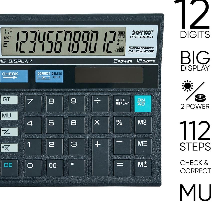 

✫ Calculator Kalkulator Joyko DTC-1313CH 12 Digits Check Correct ☎