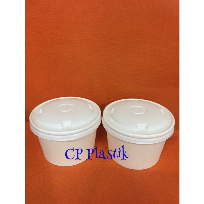 Best Seller Paper Cup 10 Oz Paper Bowl 300 Ml + Tutup Mangkok Es Kepal Milo