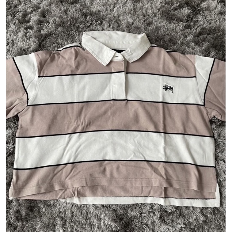 stussy crop rugby long sleeve