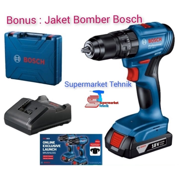 Mesin Bor Besi Baterai Brushless Bosch 18V GSR 185 - LI