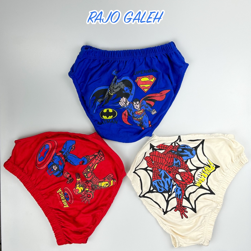 3 pcs Celana Dalam Anak Cowok Laki Laki / CD Anak Cowok Kartun KARAKTER / SIZE S M L XL