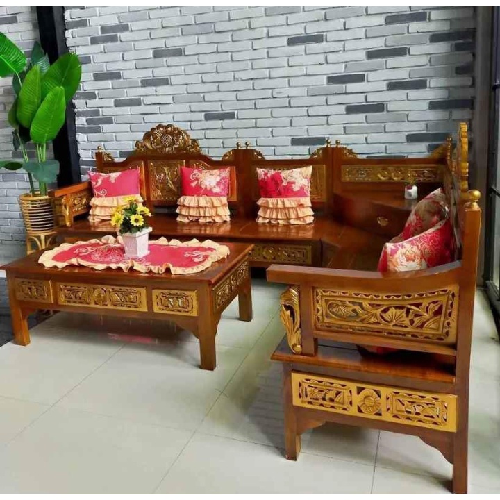 Kursi sudut mahkota jati