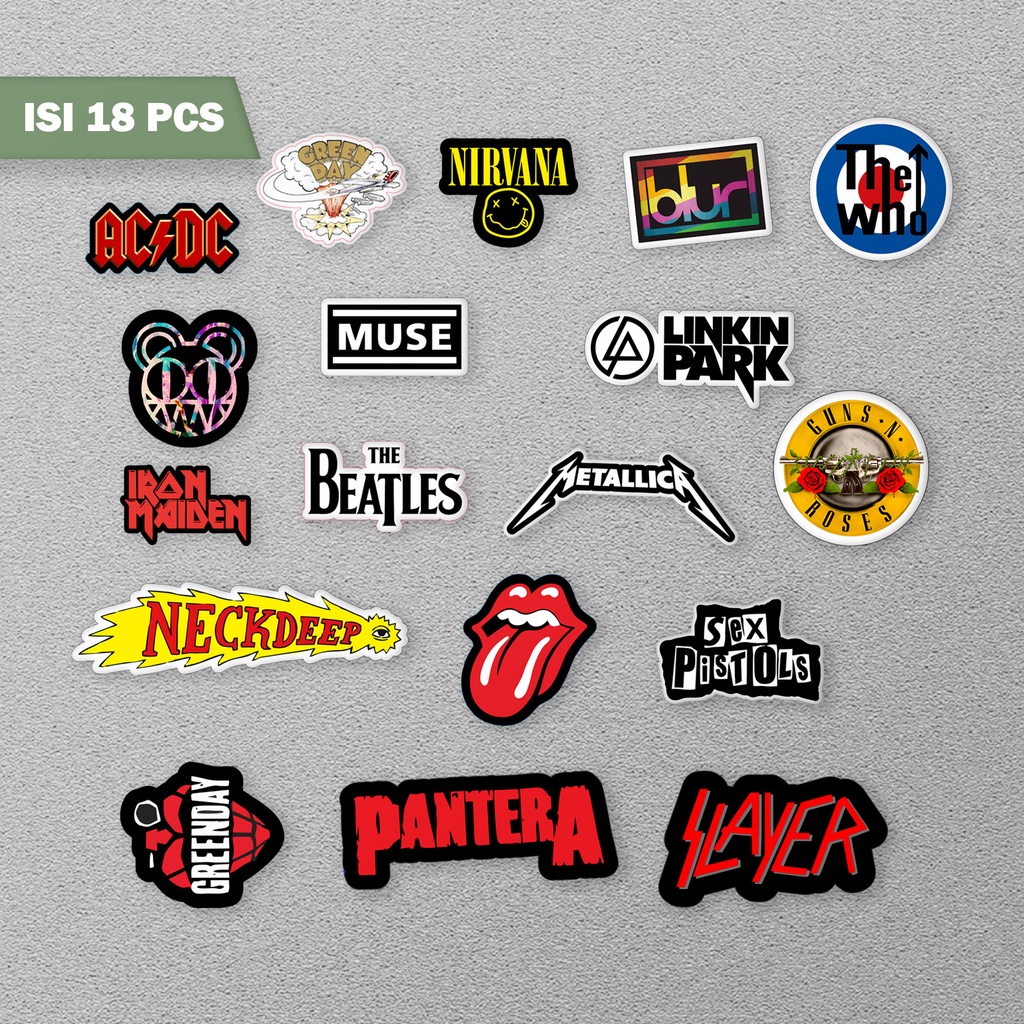 Stiker Aesthetic BAND ROCK METAL STIKER BAND | STIKER TUMBLER HP | STIKER LAPTOP