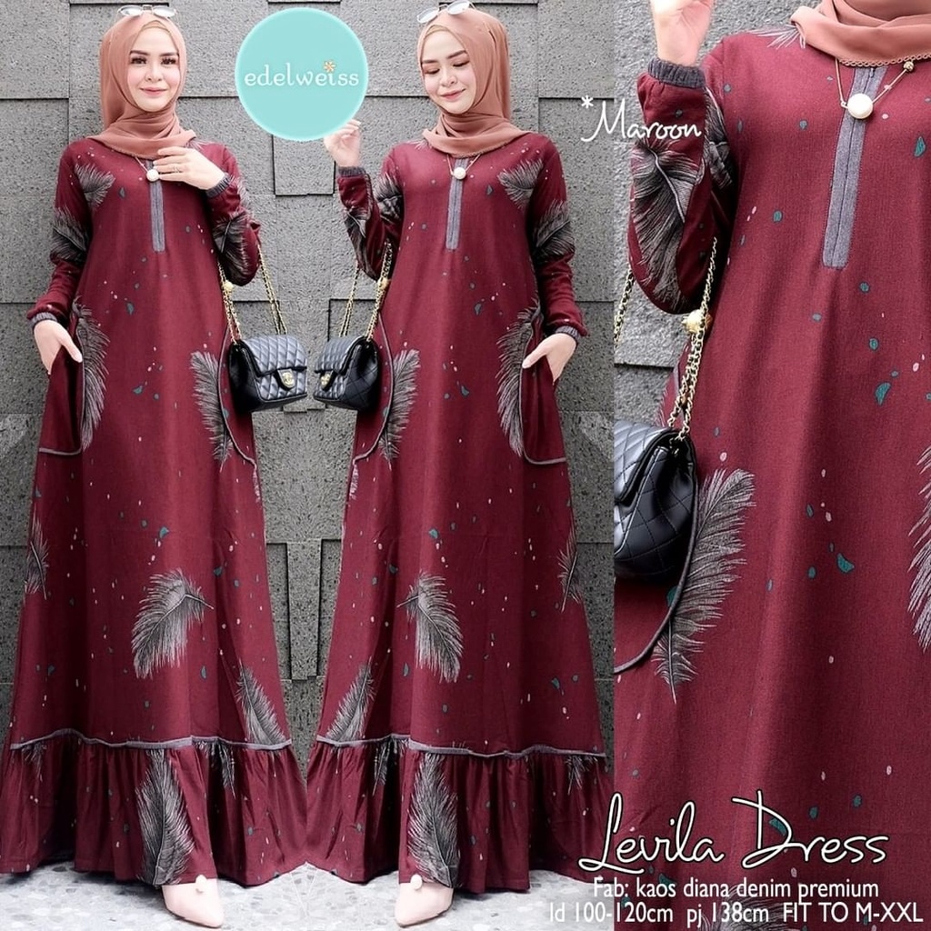 DRESS MUSLIM JUMBO XXXL LD 110CM MELAR SAMPAI LD 120CM BAHAN DIANA DENIM TEBAL MELAR MENYERAP KRINGAT TIDAK PANAS WARNA HITAM GAMIS MUSLIMAH TERBARU LEBARAN JUMBO BUSUI REMAJA MAURINE JUMBO MAXY LEVILA MAXY DRES HITAM JUMBO MURAH GROSIR LEBARAN TERBARU