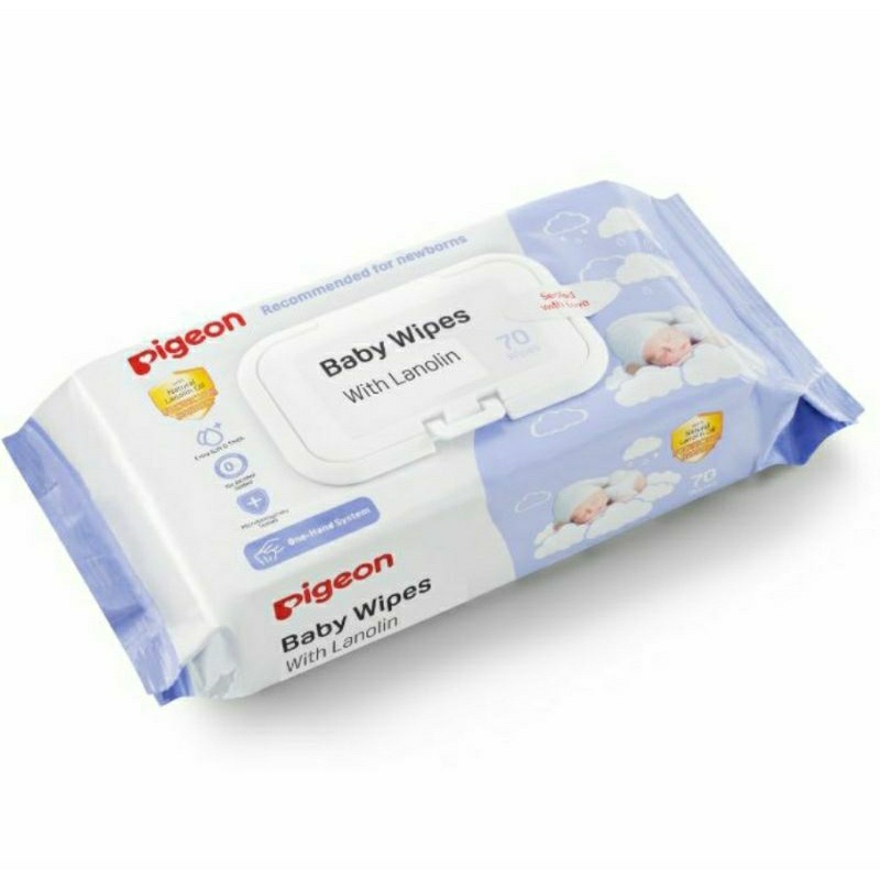 Pigeon Baby Wipes With Lanolin 70's