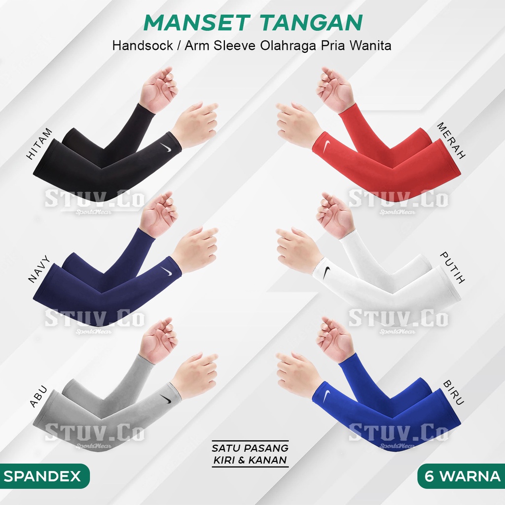 HANDSOCK MANSET TANGAN NON THUMBHOLE ARM SLEEVE PELINDUNG TANGAN OLAHRAGA PRIA WANITA 6 WARNA