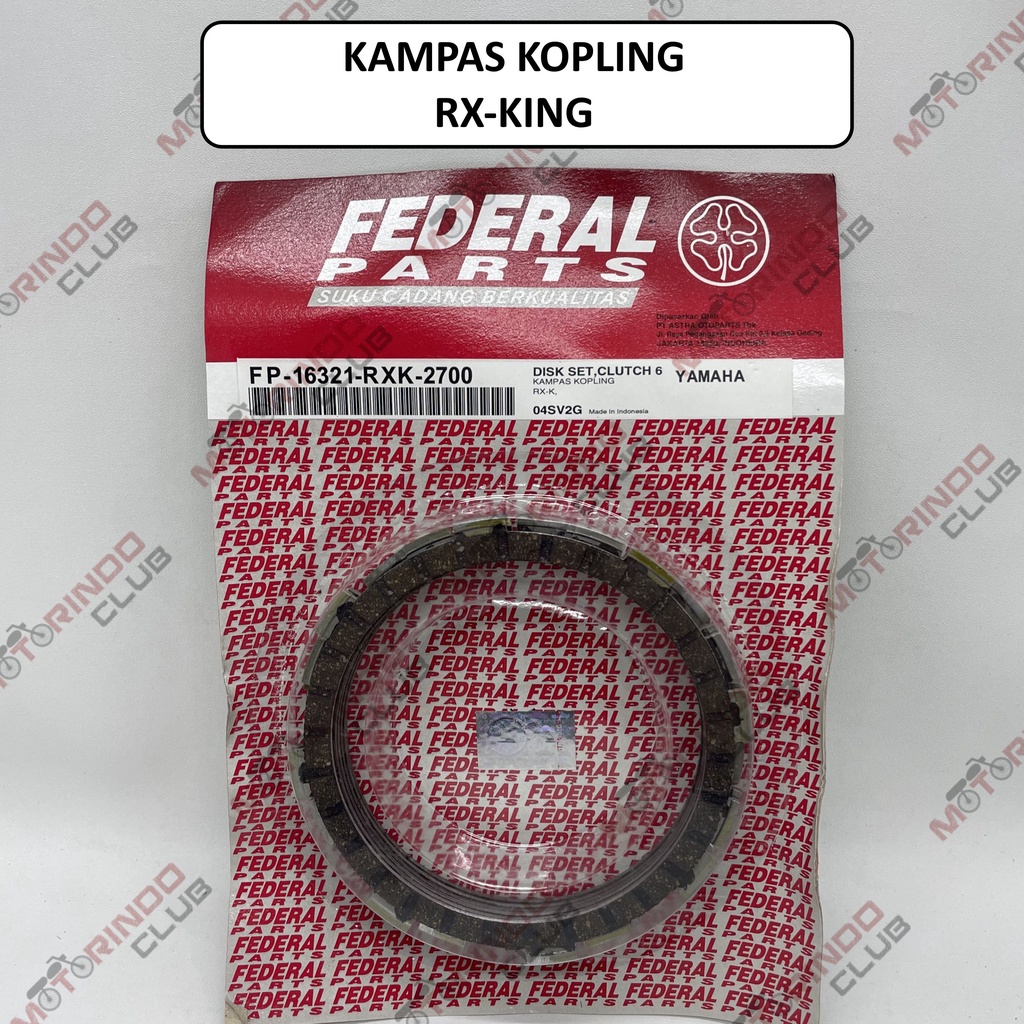 Kampas Kopling motor YAMAHA RX KING ( RXK ) merek Federal Parts ( Kode Parts : FP-16321-RXK-2700 )