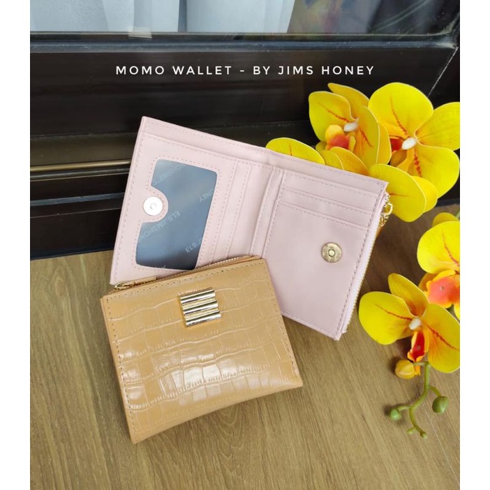 MOMO PLUS JIMS HONEY WALLET DOMPET LIPAT PENDEK MINIMALIS SIMPEL MEWAH BAHAN CROCO