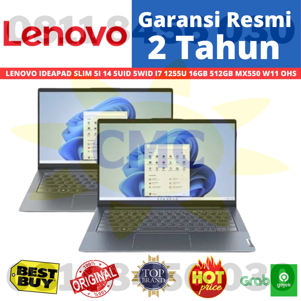 LENOVO IDEAPAD SLIM 5I 14 5UID 5WID I7 1255U 16GB 512GB MX550 W11 OHS