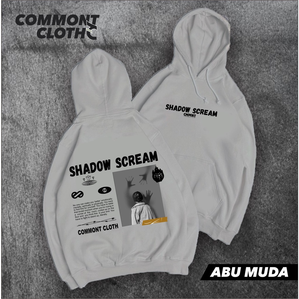 COMMONCLOTH - HOODIE PRIA SHANDOW SCREAM HITAM HOODIE DISTRO PREMIUM QUALITY ORIGINAL BANDUNG HOODIE FLECEE SIZE M L XL