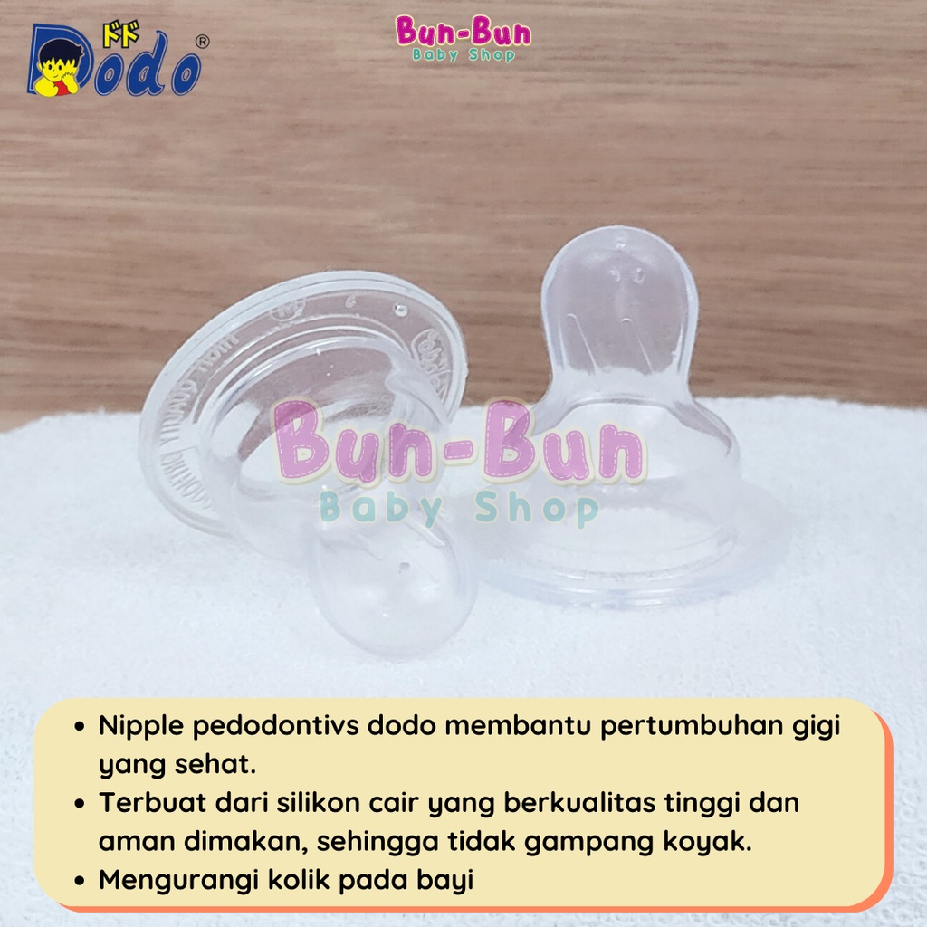 DODO Dot Bayi Pedodontic Nipple Peristaltic Gepeng Pipih Karet Polos Standart Neck BPA FREE Perlengkapan Botol Susu Aksesoris Peralatan Makan Baby New Born Baru Lahir Bunbunbabyshop