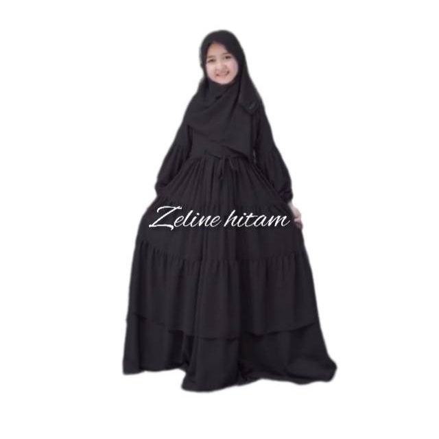 ZELINE Dress Gamis Remaja / Fashion Wanita Muslim  Korean style gamis muslim