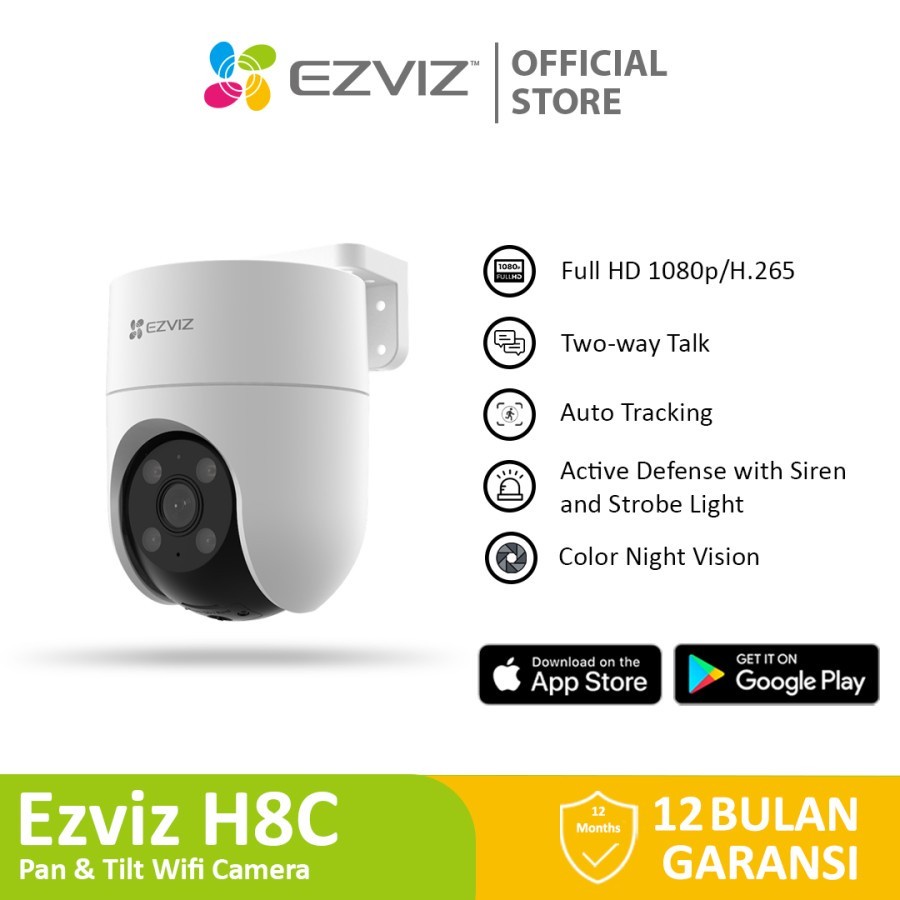 EZVIZ H8C 4MP Pan &amp; Tilt Outdoor Wifi Camera CCTV - Auto Tracking