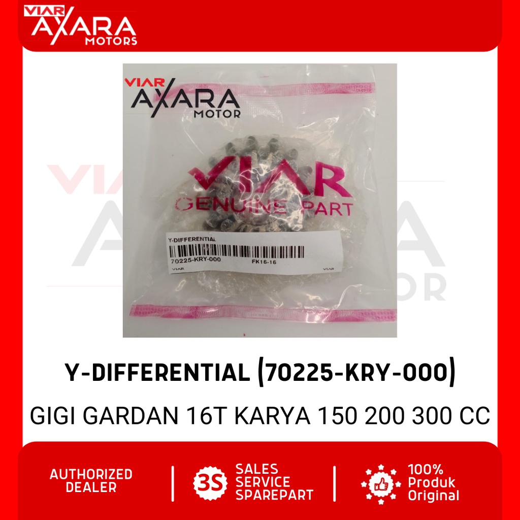 Y-Differential / Gigi Gardan 16T Sparepart Viar Roda 3 Karya 150 200 300 CC (70225-KRY-000)
