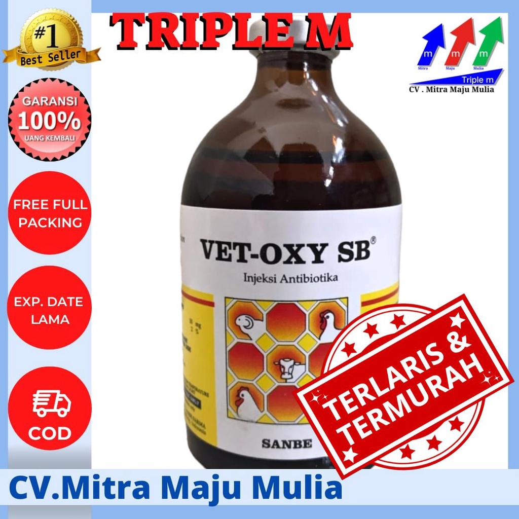 VET OXY SB Vol 100ml TRIPLE M - Antibiotik Hewan Sanbe