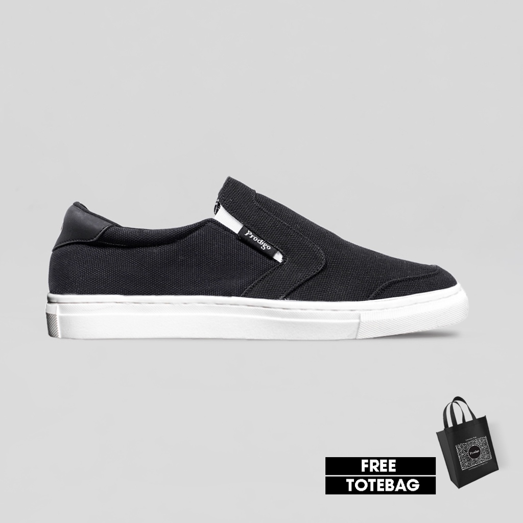 Prodigo * Sepatu Pria Slip On Gayo Hitam Putih | Sepatu Sneakers | Casual | Terbaru