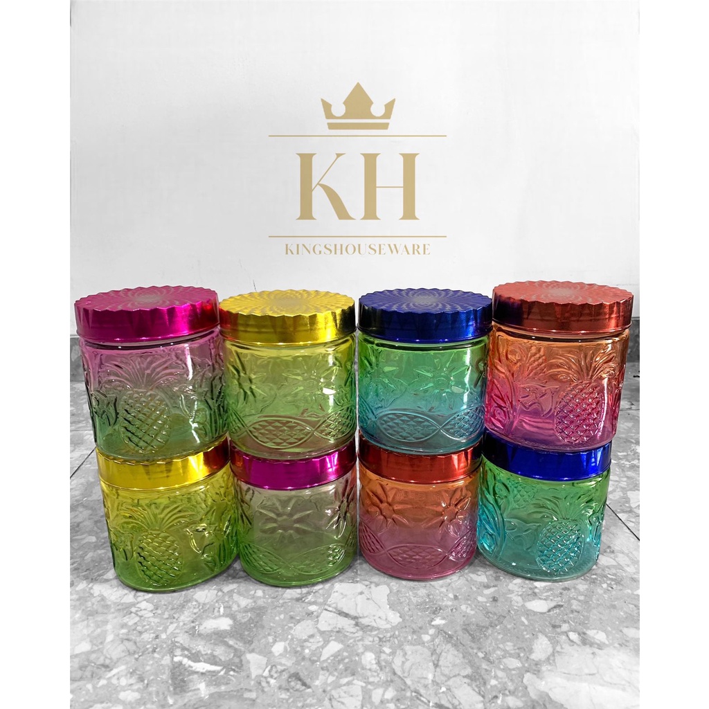 Toples Kaca Crystal 800ml Unik Mewah Tebal Premium Kue Kering Lebaran