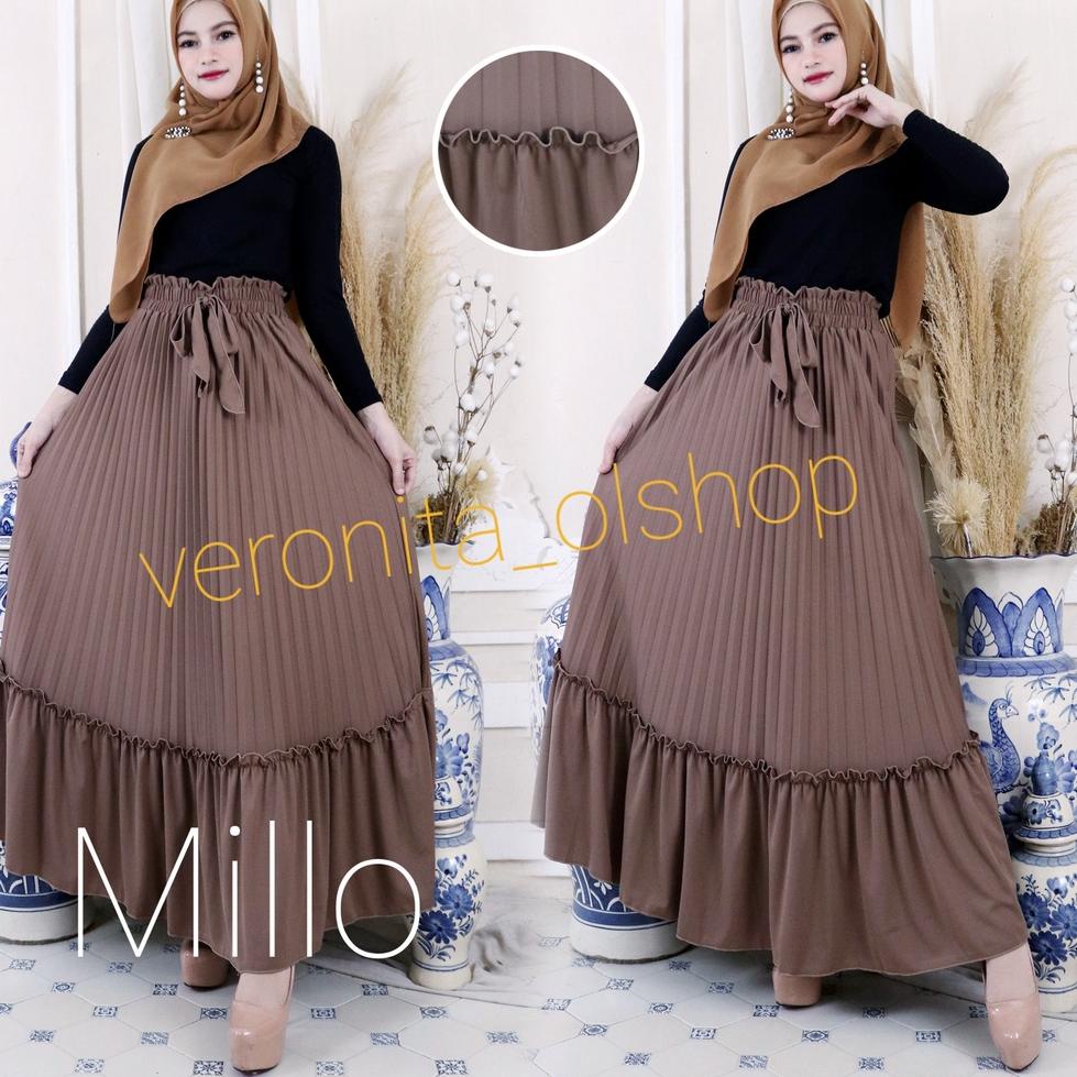 MURAH BANGET Rok panjang Plisket Rok cabang Kerutan Rok mayung/Payung Rok muslim Terbaru Terlaris Te