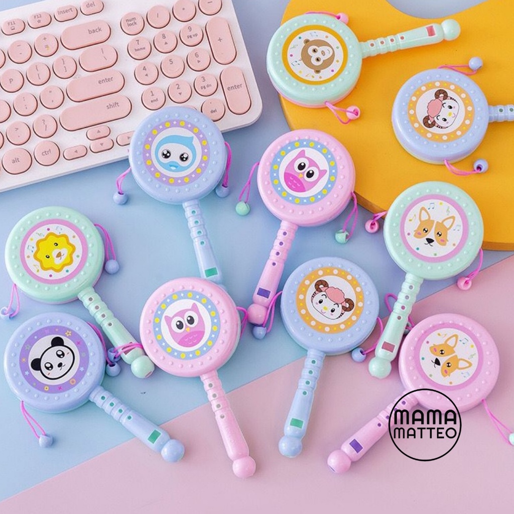 Rattle Stick 2 Sisi Warna Random / Mainan Tongkat Genggam Tangan Bayi Anak Bahan Plastik