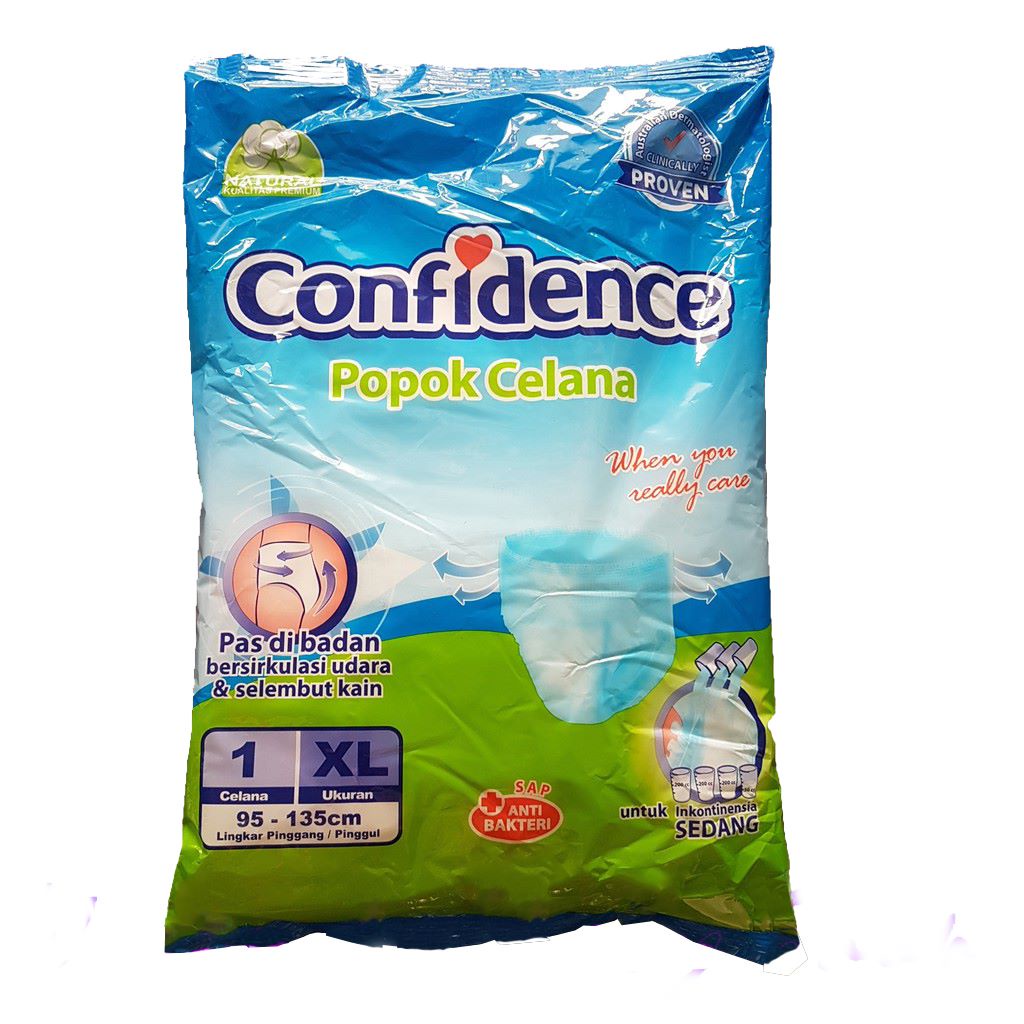 CONFIDENCE POPOK CELANA / POPOK DEWASA RENCENG SACHET [SIZE M/L/XL Per Isi 1 Pcs]