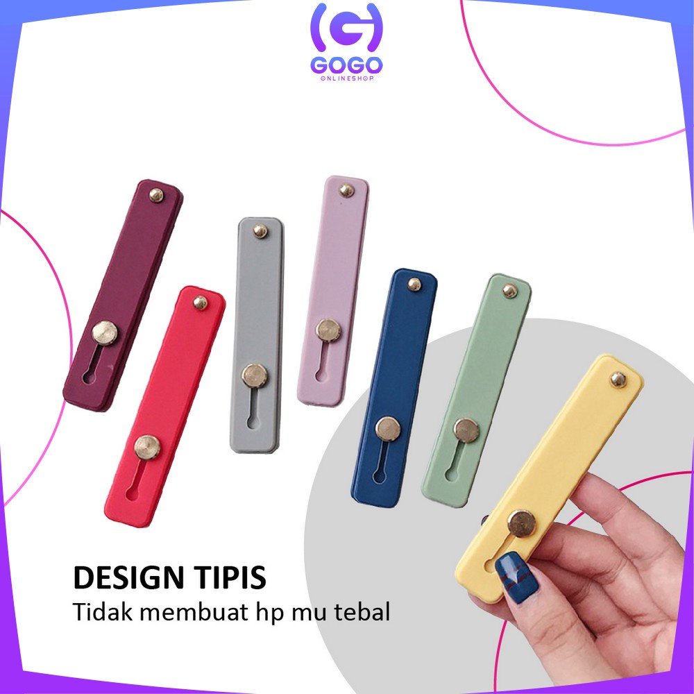 GOGO-C816 Pegangan Hp Strap Bracket Silicone Polos Phone Holder Hp Tali socket Stand Universal / Finger Grip Ring Hp Multiband Strap Holder Hp