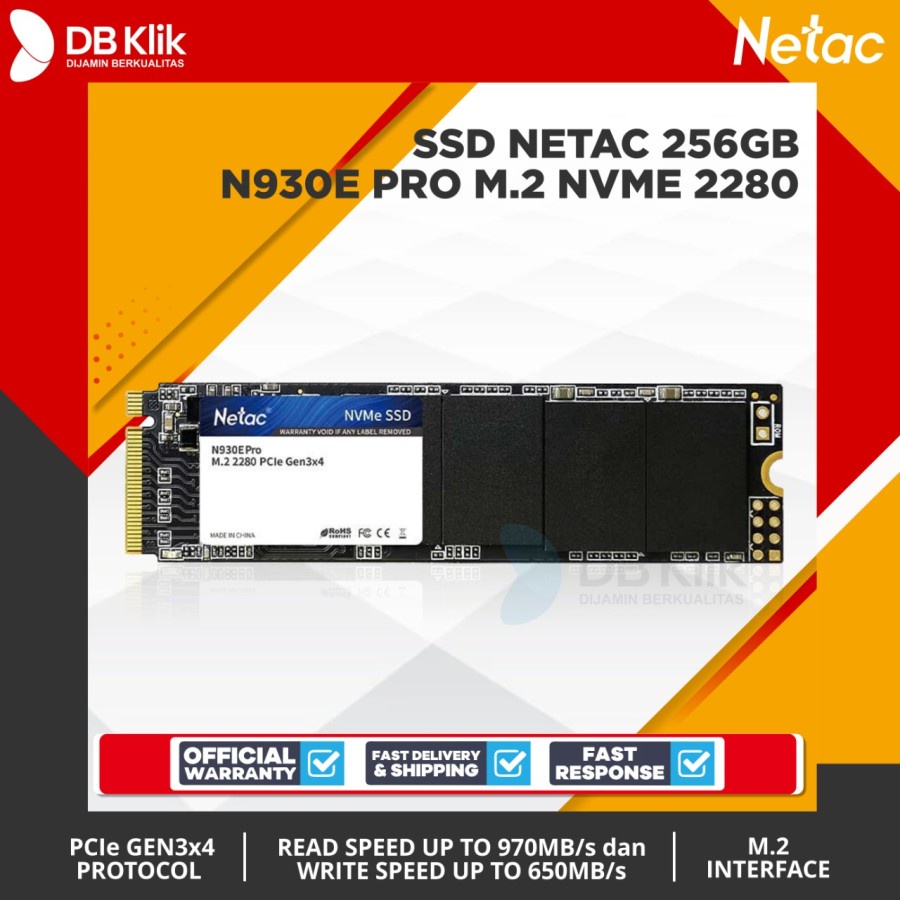 SSD NETAC 256GB N930E PRO M.2 NVME 2280 - NETAC N930E PRO 256GB M.2