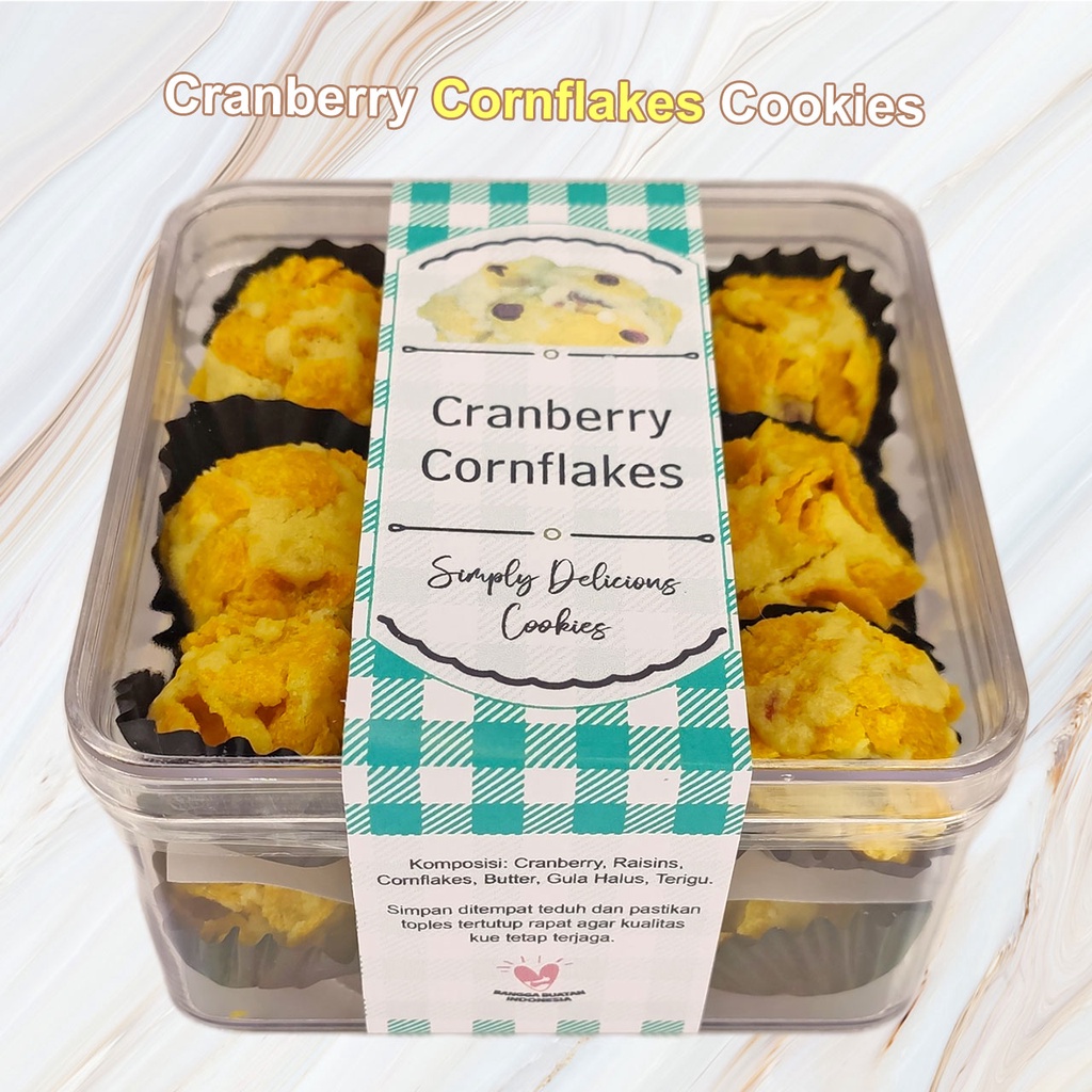 

Cranberry Cornflakes Cookies 300gr Kue Kering Pinki Pie Cake Poris