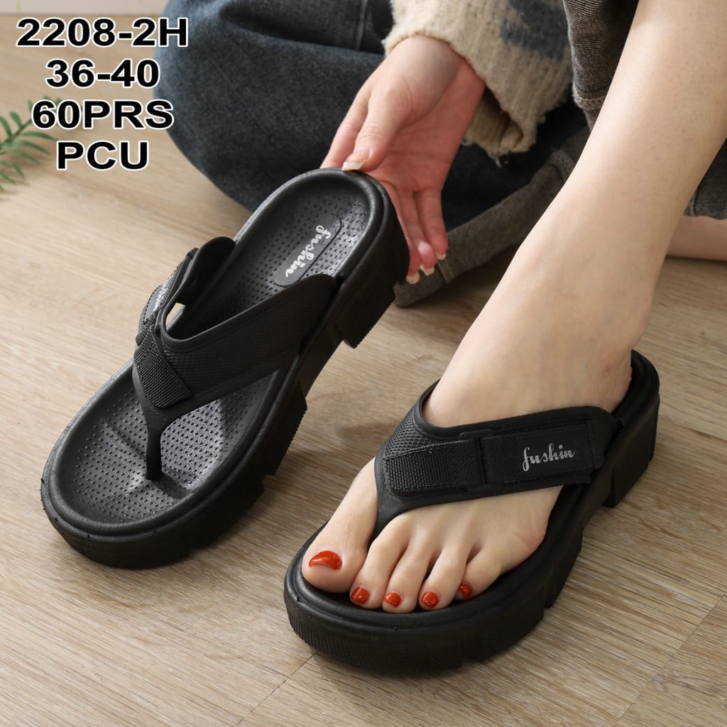 Sandal Jepit Tali Rubber Gesper Wanita Import Sol Tebal Winola Collection WNL 2208-2