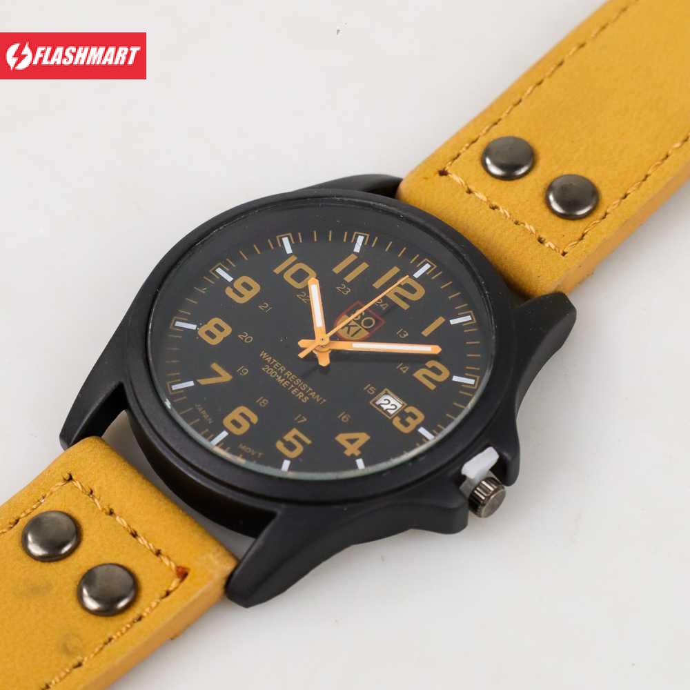 Flashmart Jam Tangan Pria Strap Kulit