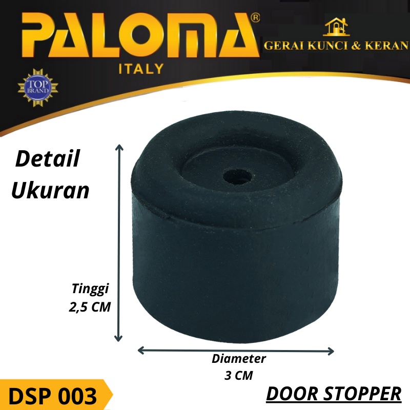 DOOR STOPPER PALOMA DSP 003 PENAHAN PINTU KARET HITAM  STOP RUBBER