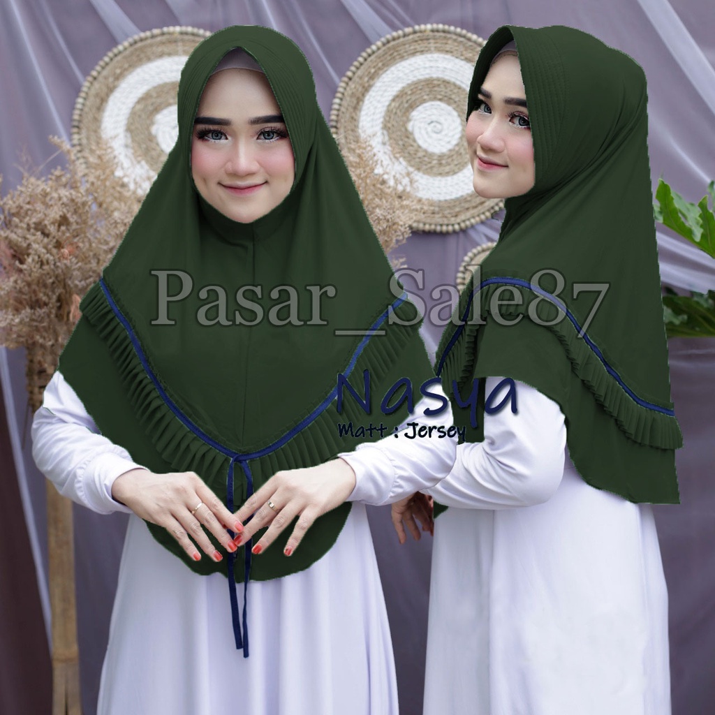 BISA COD - BEST SELLER, Jilbab Instan Jersey Premium Kerudung Instan Jersey Rempel Nasya Hijab Model Bergo Terbaru Terlaris dan Termurah  Pasar Hijab