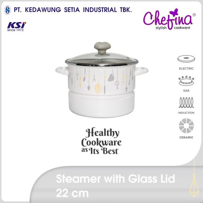 Chefina Steamer 22 cm Chandelier Panci Enamel HARGA DISKON